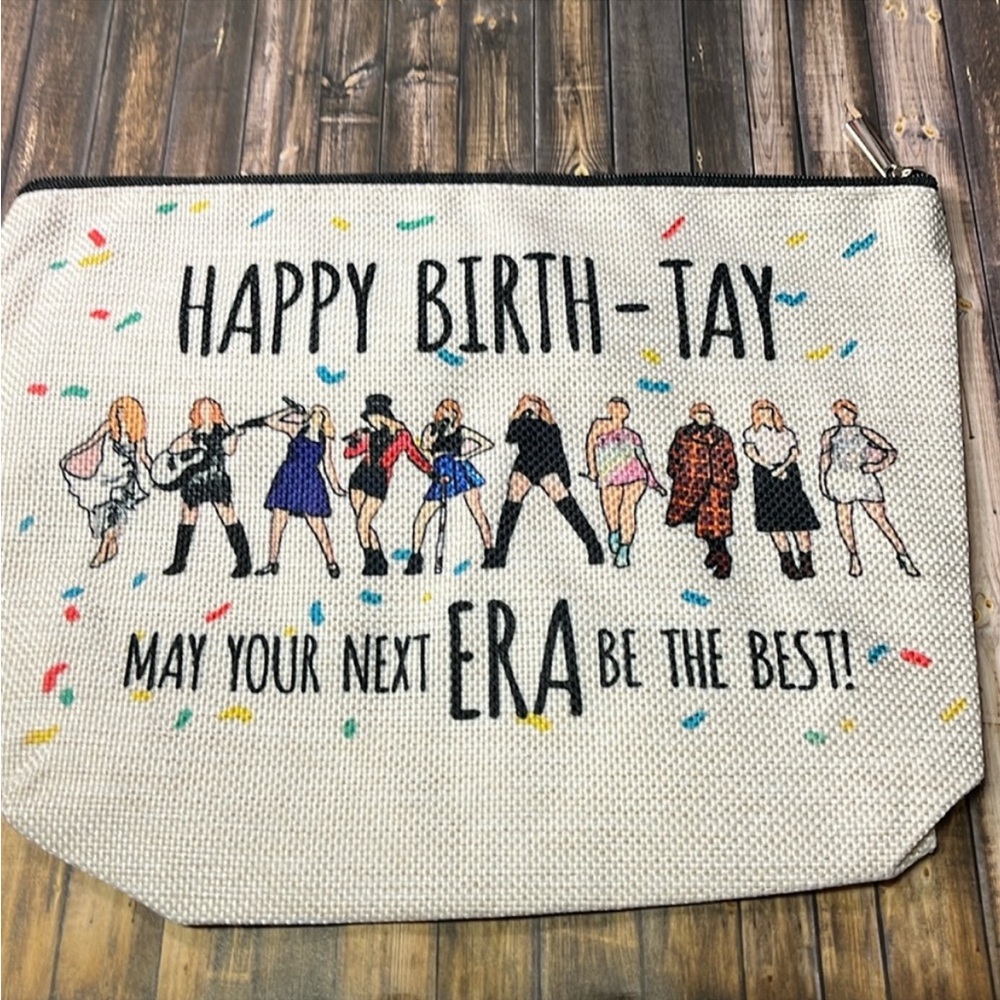 5for$10 Taylor Swift Birth-Tay Birthday Cosmetic Makeup Bag Travel Bag NWT